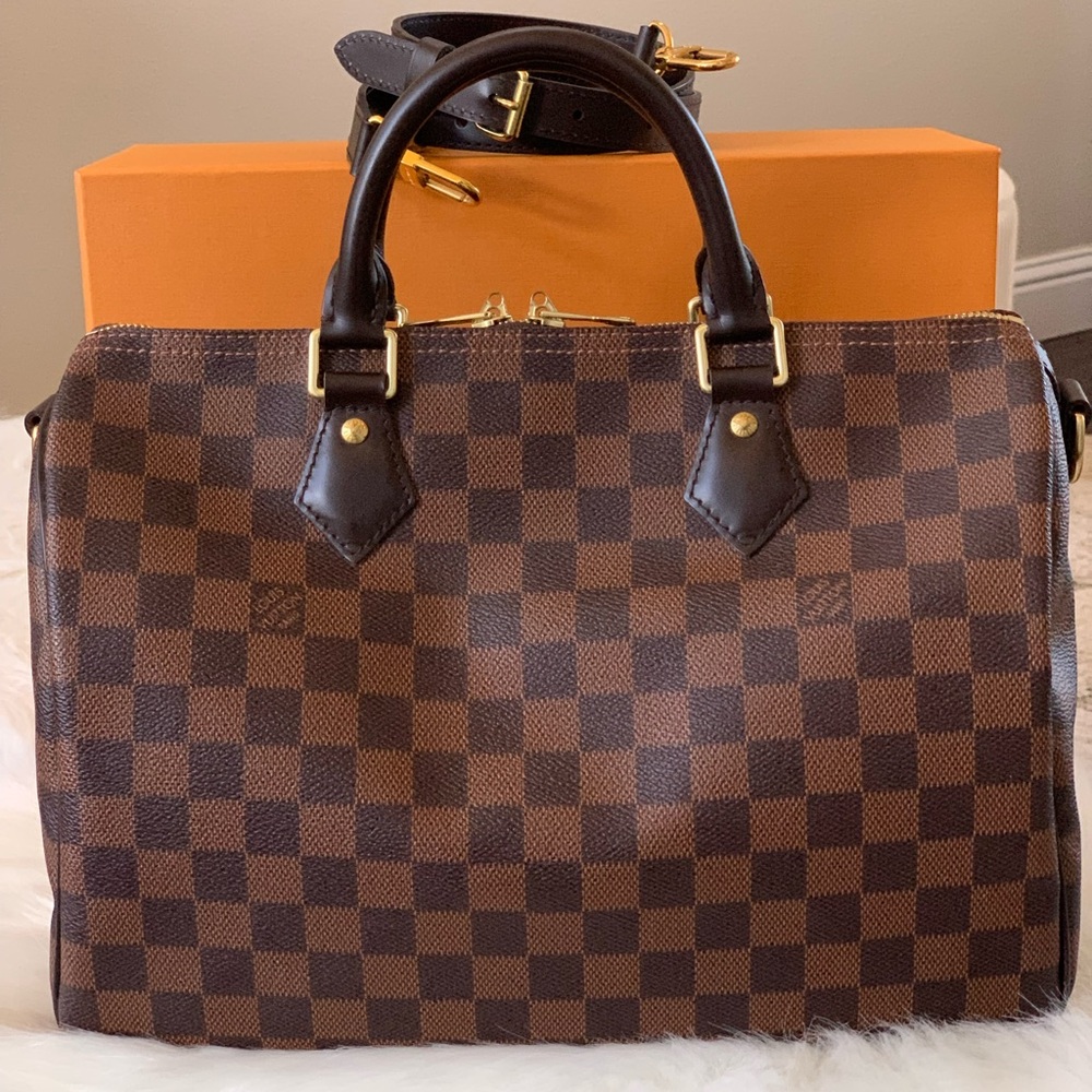 Louis Vuitton 𝐒𝐩𝐞𝐞𝐝𝐲 𝐁𝐚𝐧𝐝𝐨𝐮𝐥𝐢𝐞𝐫𝐞 30 Damier 𝐄𝐛𝐞𝐧𝐞